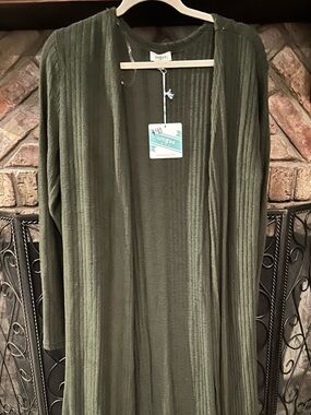 Umgee Olive Ribbed Long Sleeve Maxi Dress